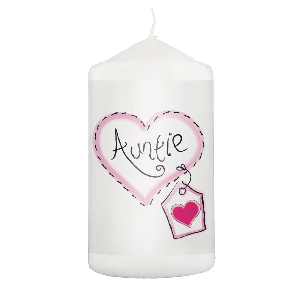 Auntie Heart Stitch Pillar Candle £11.69